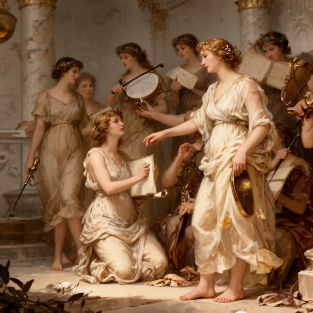 AI-generated illustration of the Muses