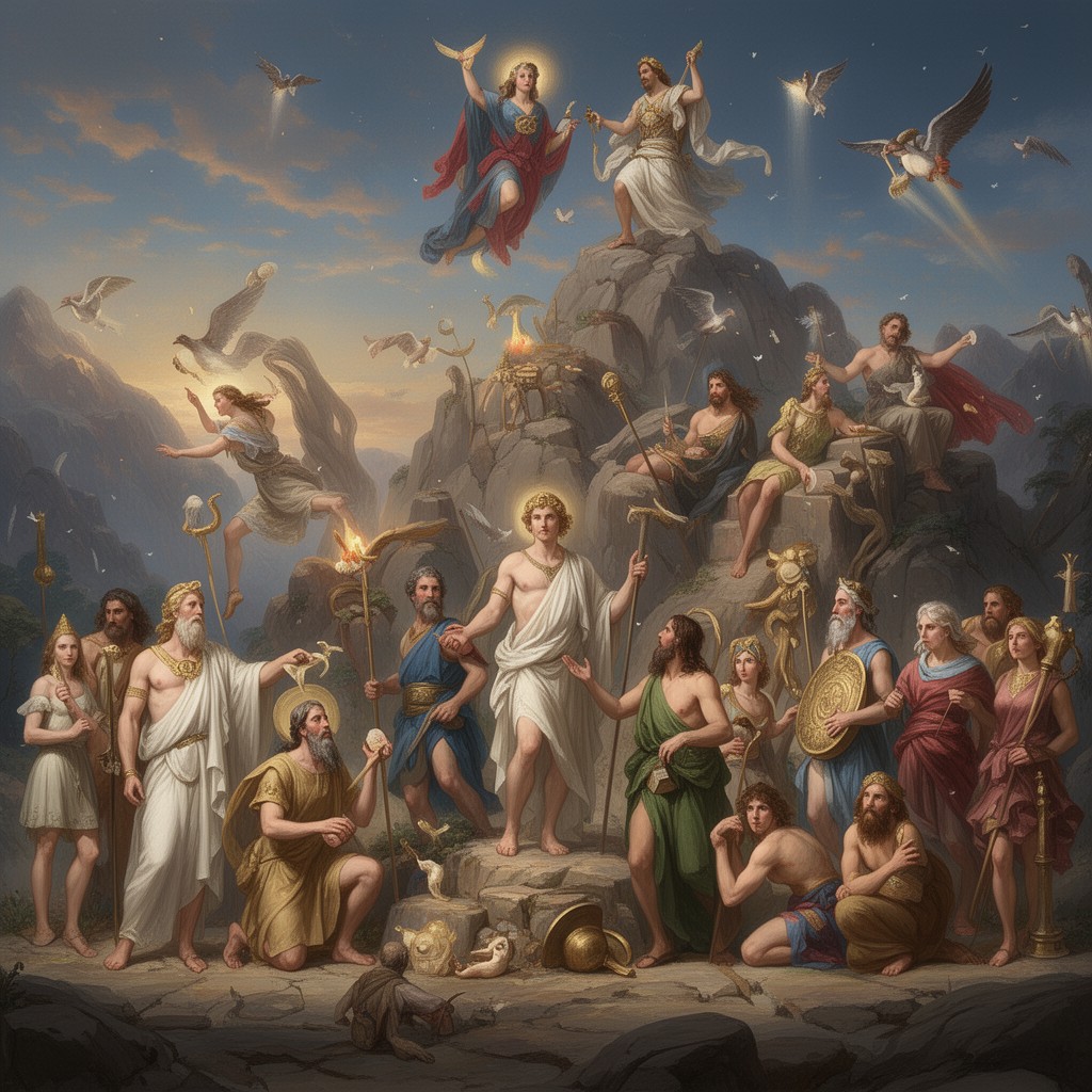 AI-generated illustration of Twelve Olympians