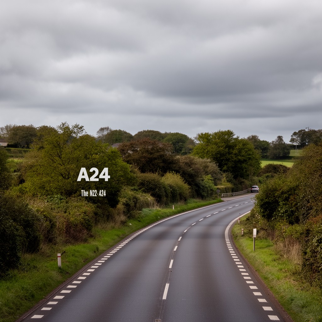 AI-generated illustration of A24 road