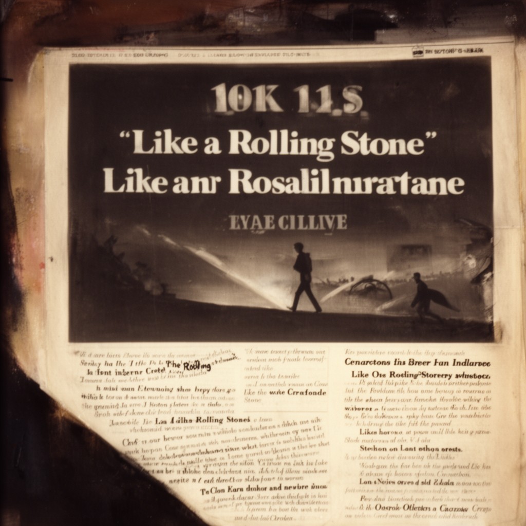 AI-generated illustration of Like a Rolling Stone