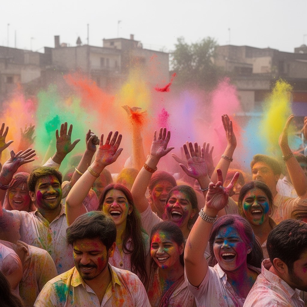 AI-generated illustration of Holi