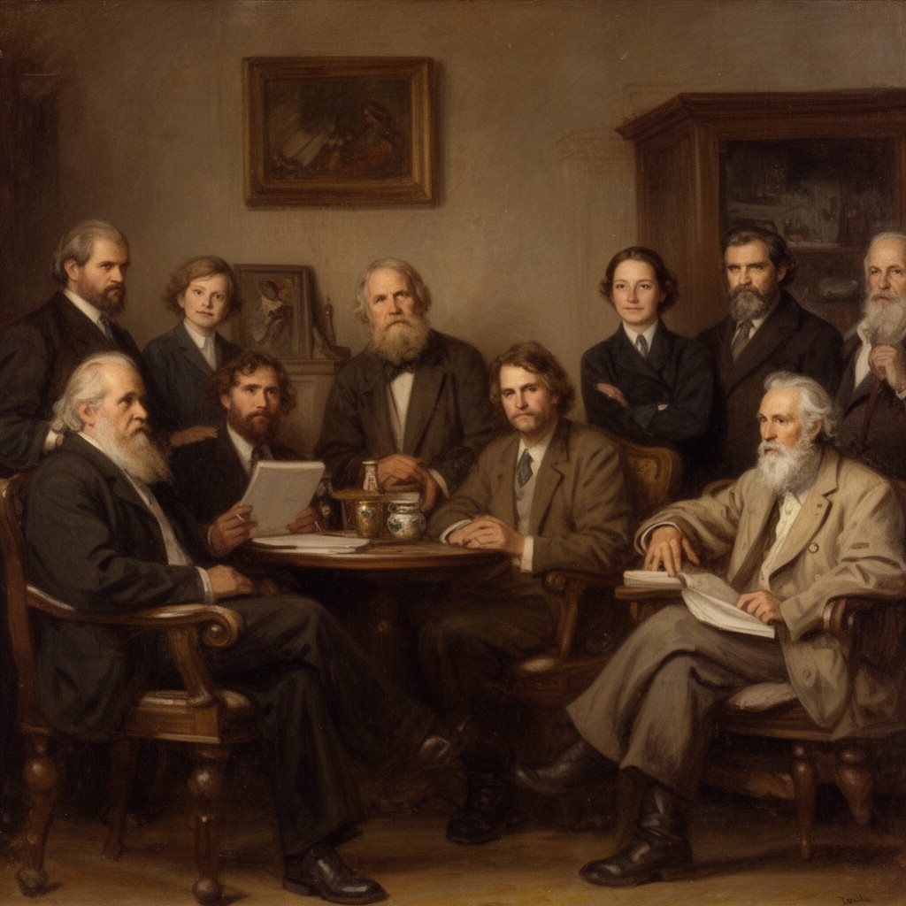 AI-generated illustration of Tolstoy family