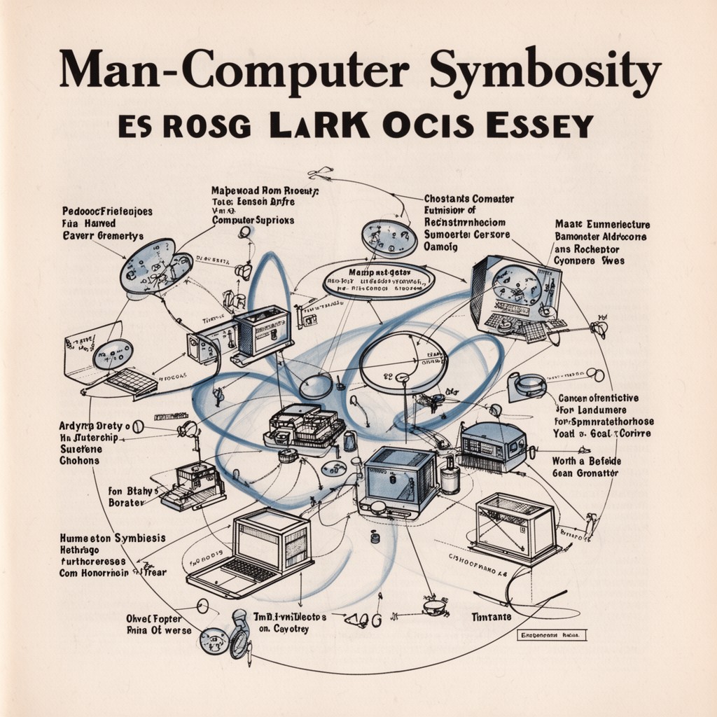 AI-generated illustration of Man-Computer Symbiosis