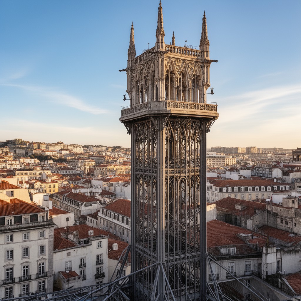 AI-generated illustration of Santa Justa Lift