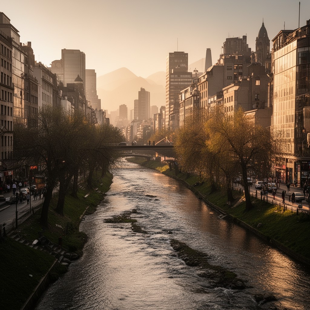 AI-generated illustration of Mapocho River
