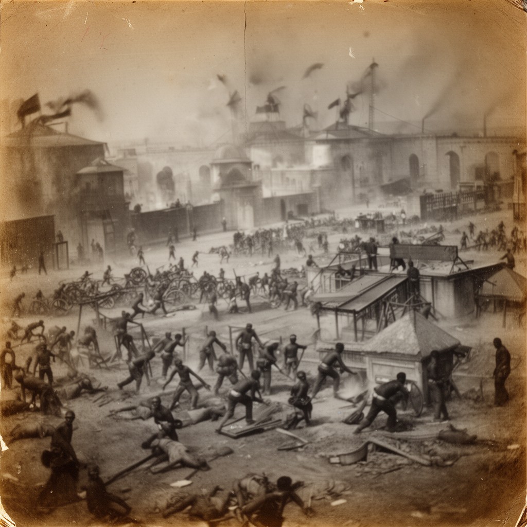 AI-generated illustration of Siege of Cawnpore