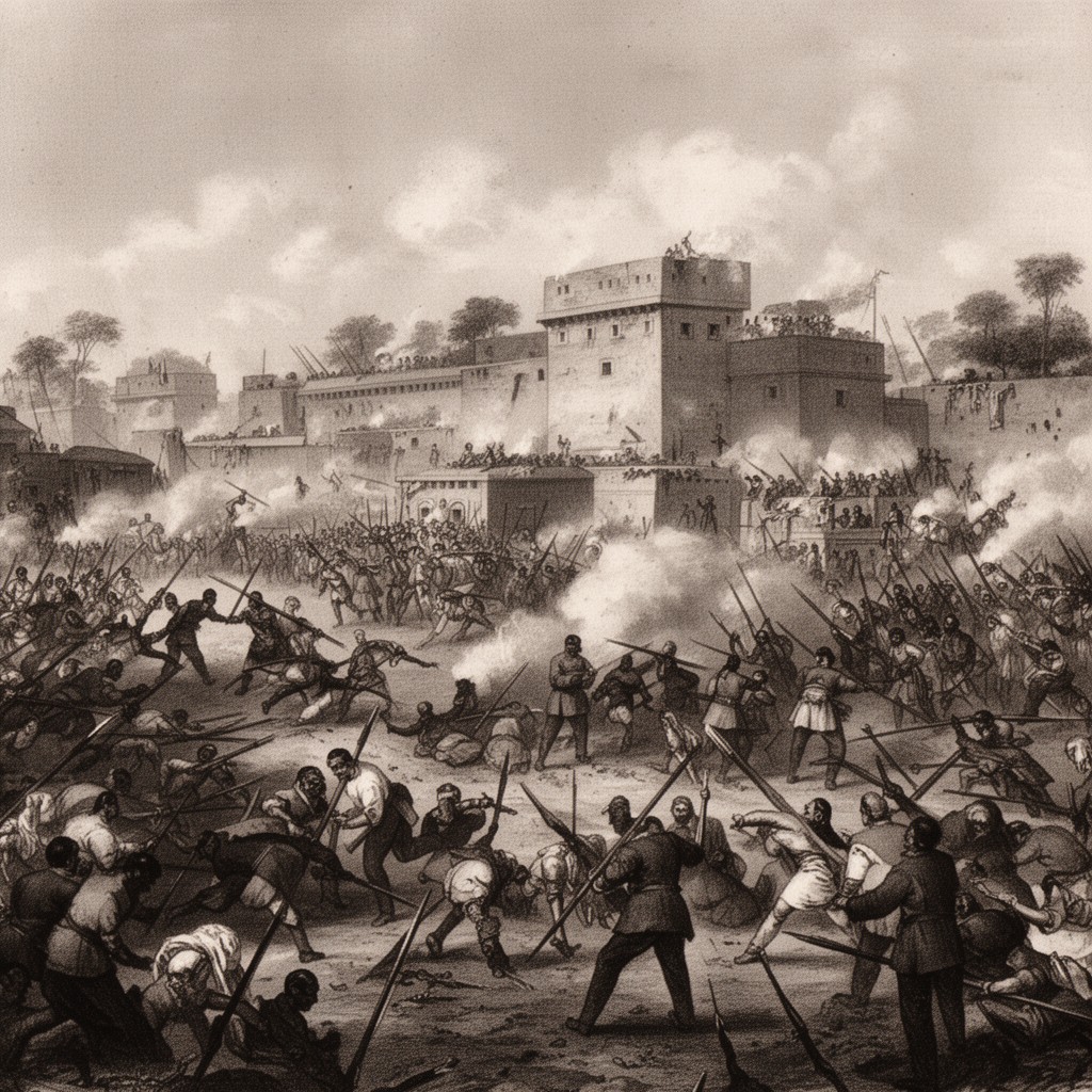 AI-generated illustration of Battle of Jhansi