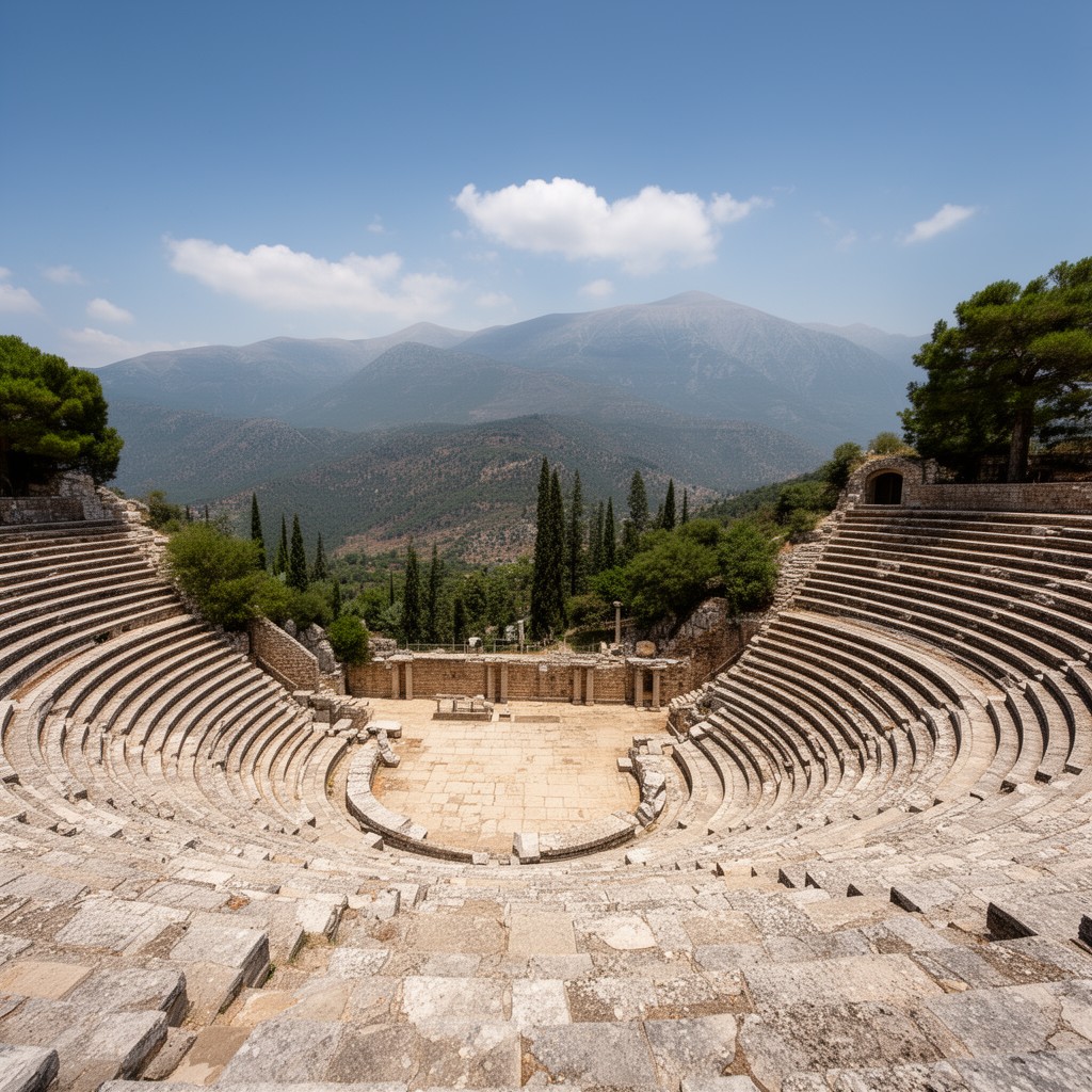 AI-generated illustration of Theatre of Delphi