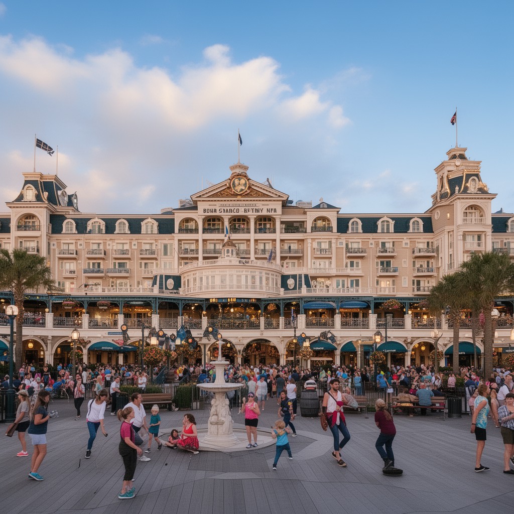 AI-generated illustration of Disney's BoardWalk Inn