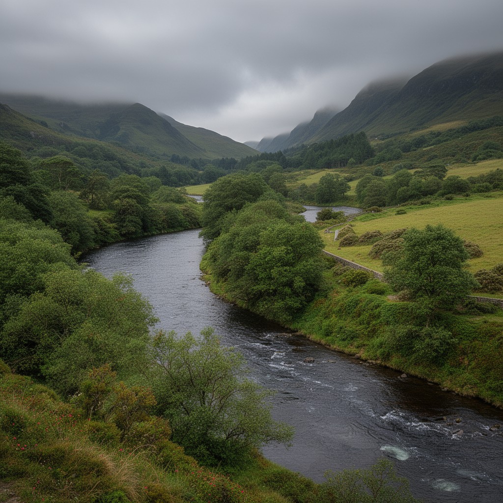 AI-generated illustration of River Tweed