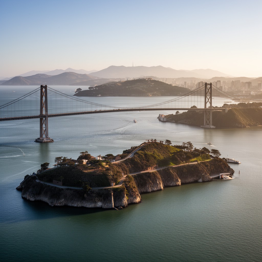 AI-generated illustration of Yerba Buena Island