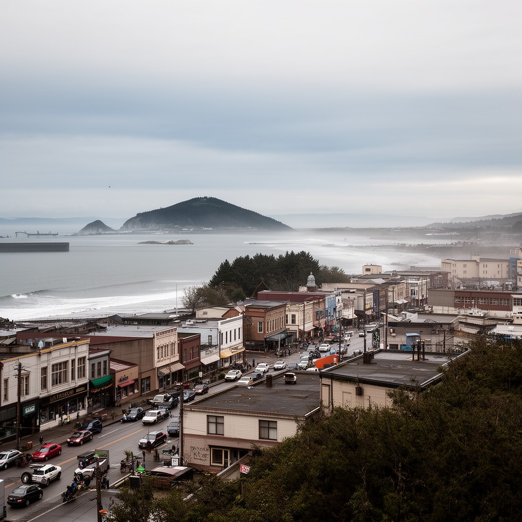 AI-generated illustration of Clatsop County, Oregon