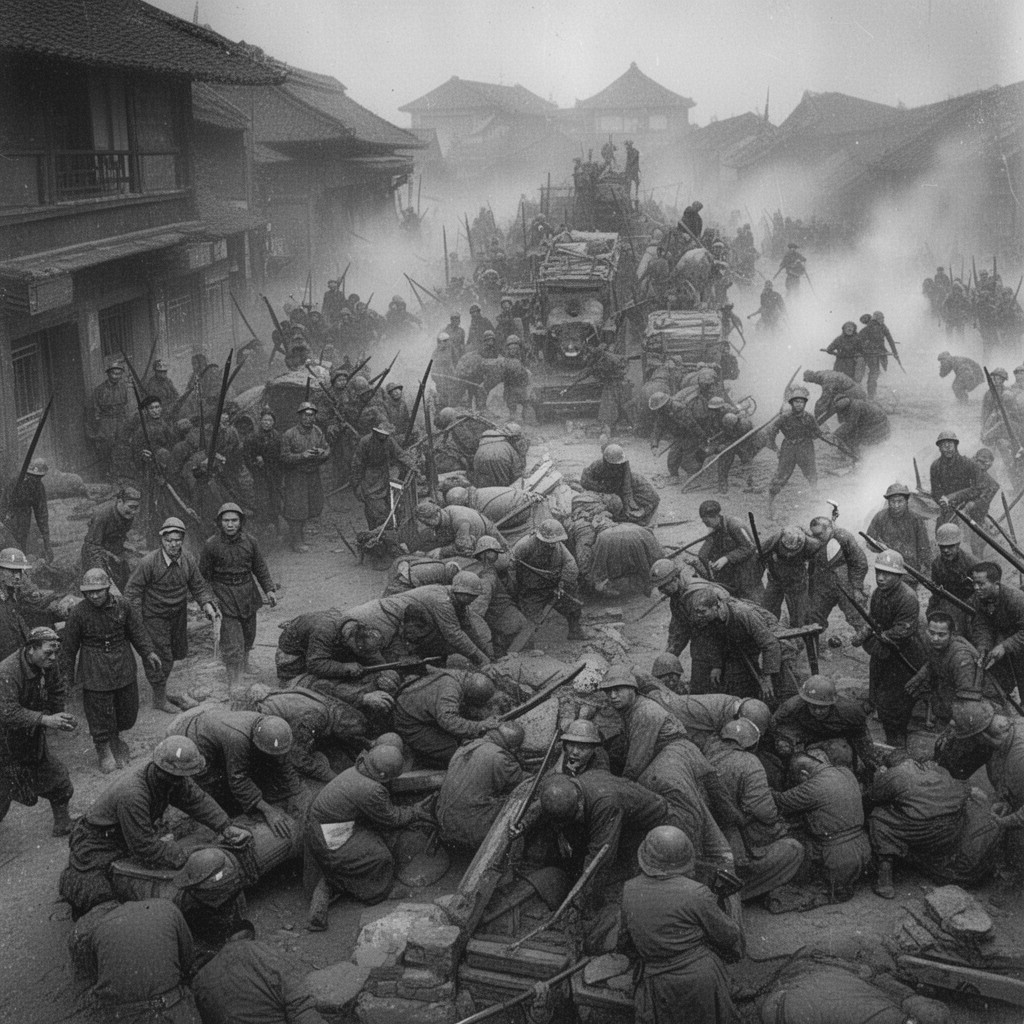 AI-generated illustration of Battle of Nanjing