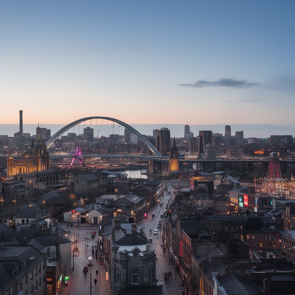 AI-generated illustration of Newcastle upon Tyne