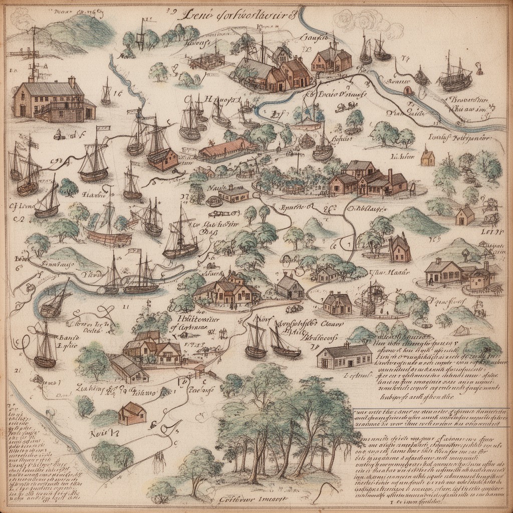 AI-generated illustration of New Hampshire Colony