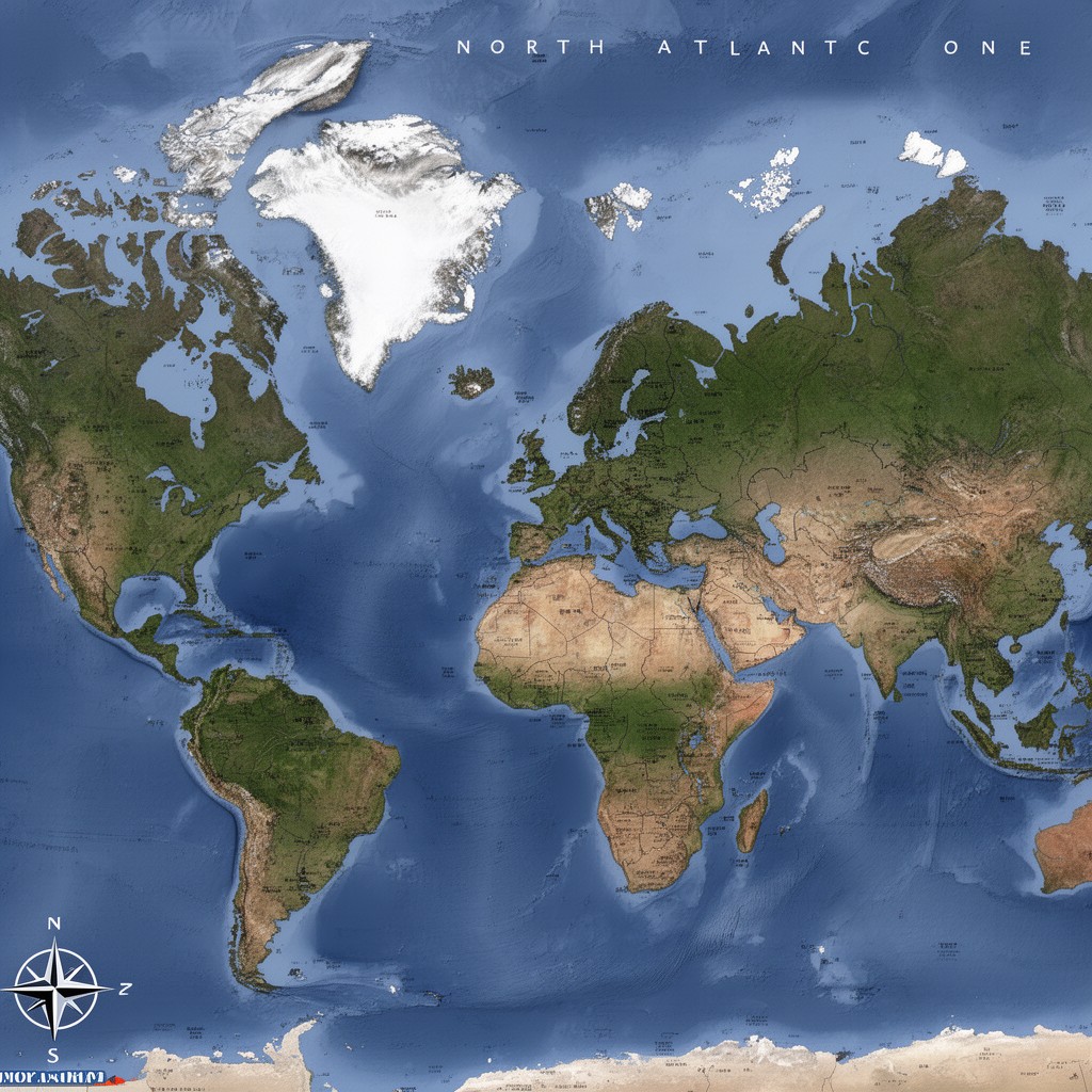 AI-generated illustration of North Atlantic area