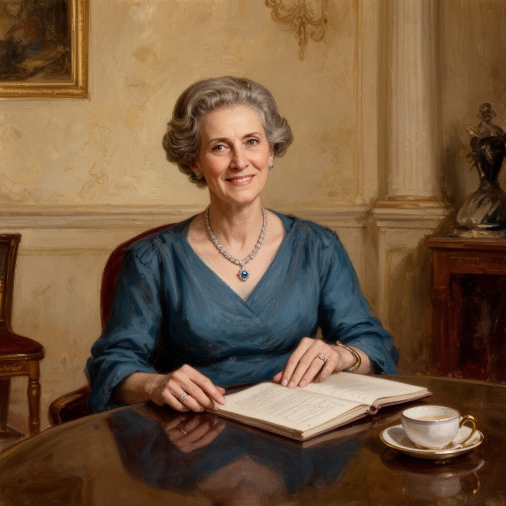 AI-generated illustration of Elizabeth Bowes-Lyon