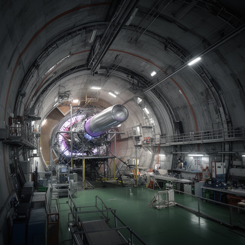 AI-generated illustration of Large Hadron Collider