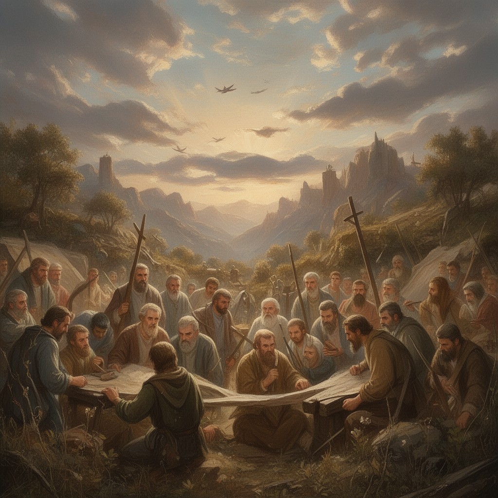 AI-generated illustration of parable of the faithful and wicked servants