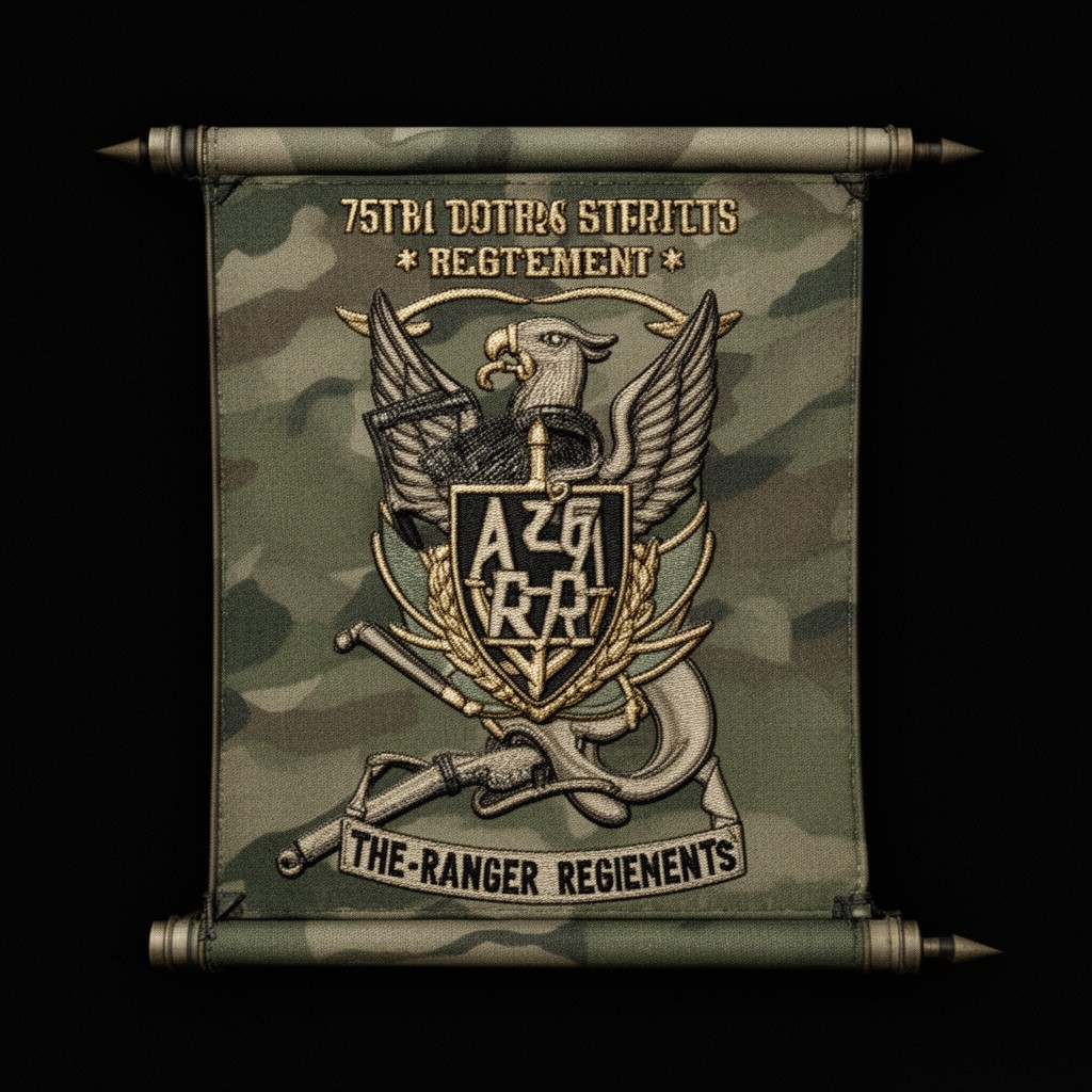 AI-generated illustration of 75th Ranger Regiment scroll
