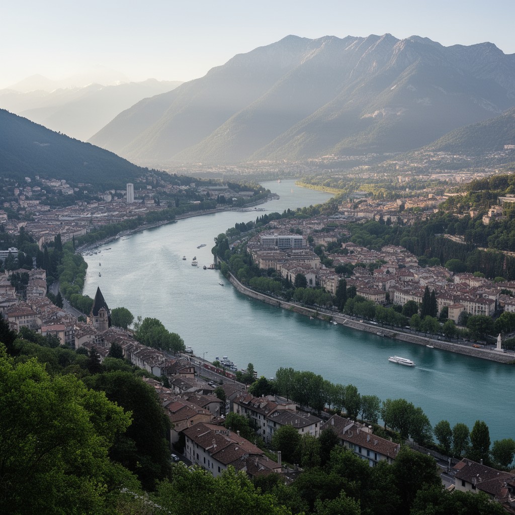 AI-generated illustration of Rhône River