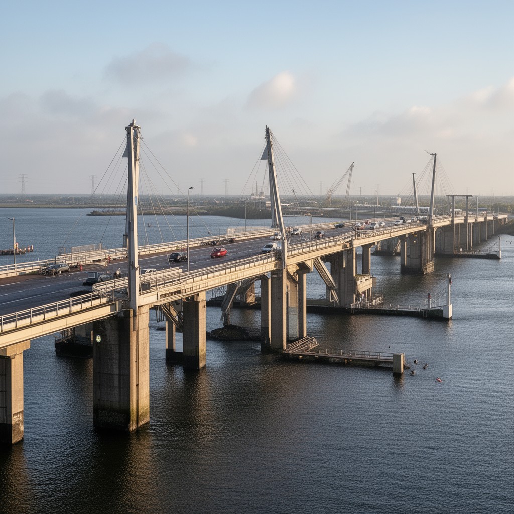 AI-generated illustration of Haringvlietdam