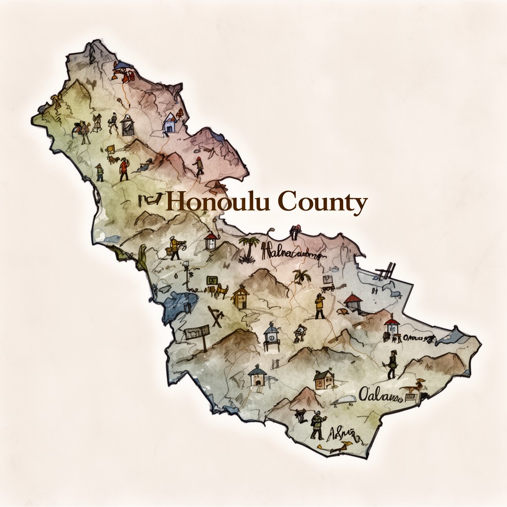 AI-generated illustration of Honolulu County