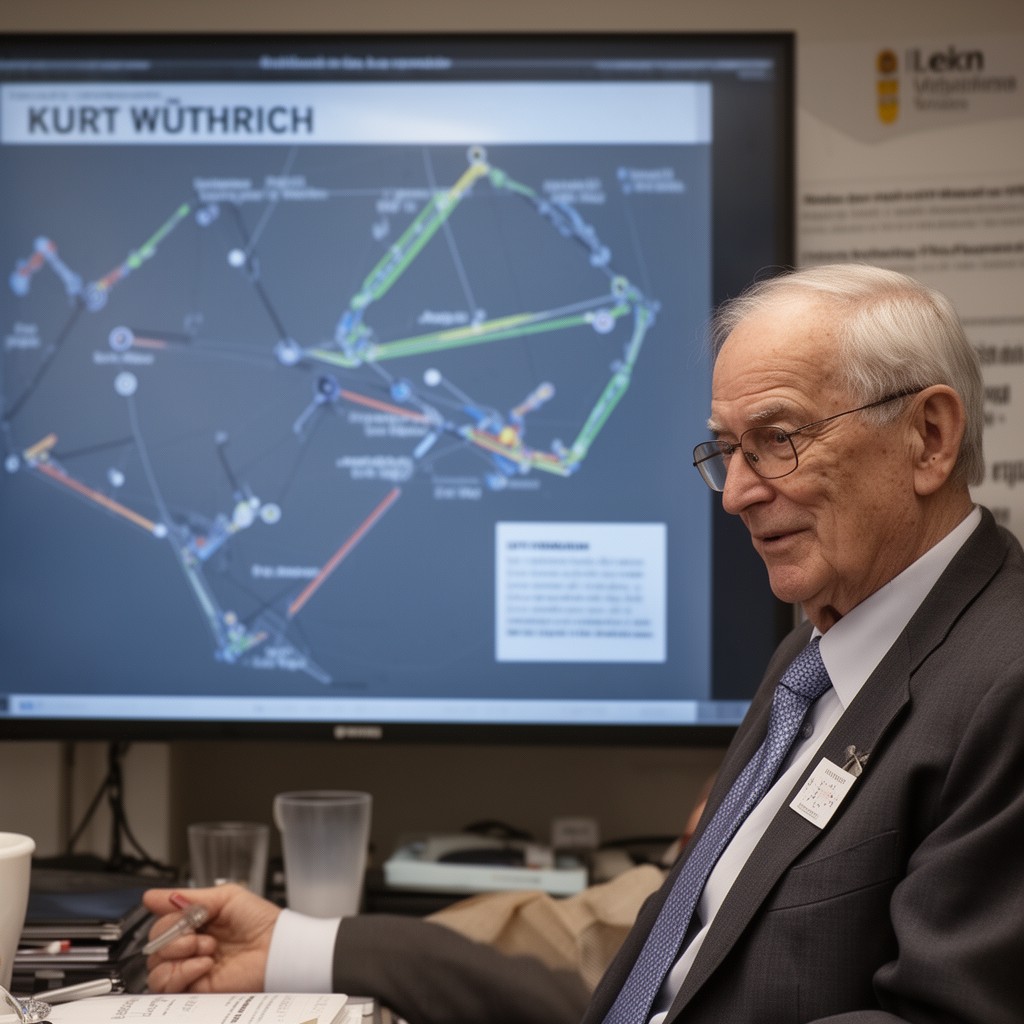 AI-generated illustration of Kurt Wüthrich