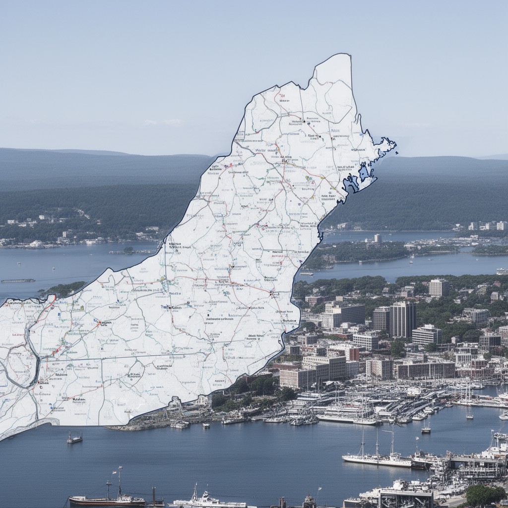 AI-generated illustration of Maine's 1st congressional district
