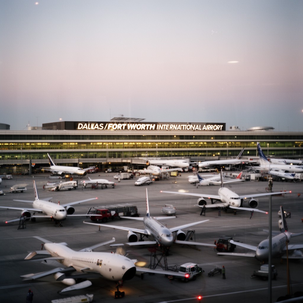 AI-generated illustration of Dallas/Fort Worth International Airport