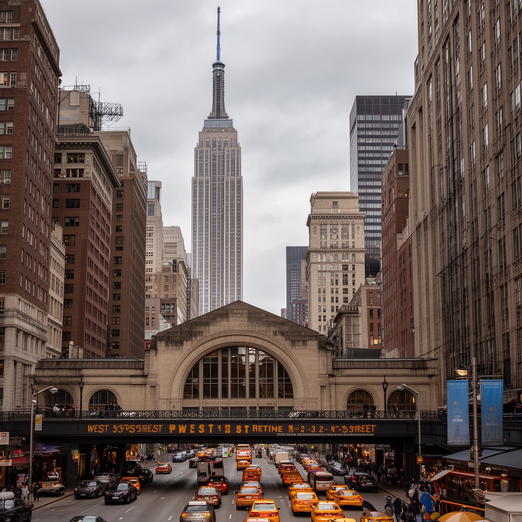 AI-generated illustration of West 33rd Street