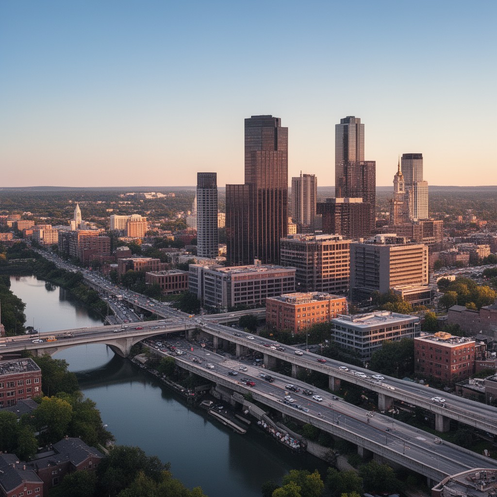 AI-generated illustration of Rosslyn, Arlington, Virginia