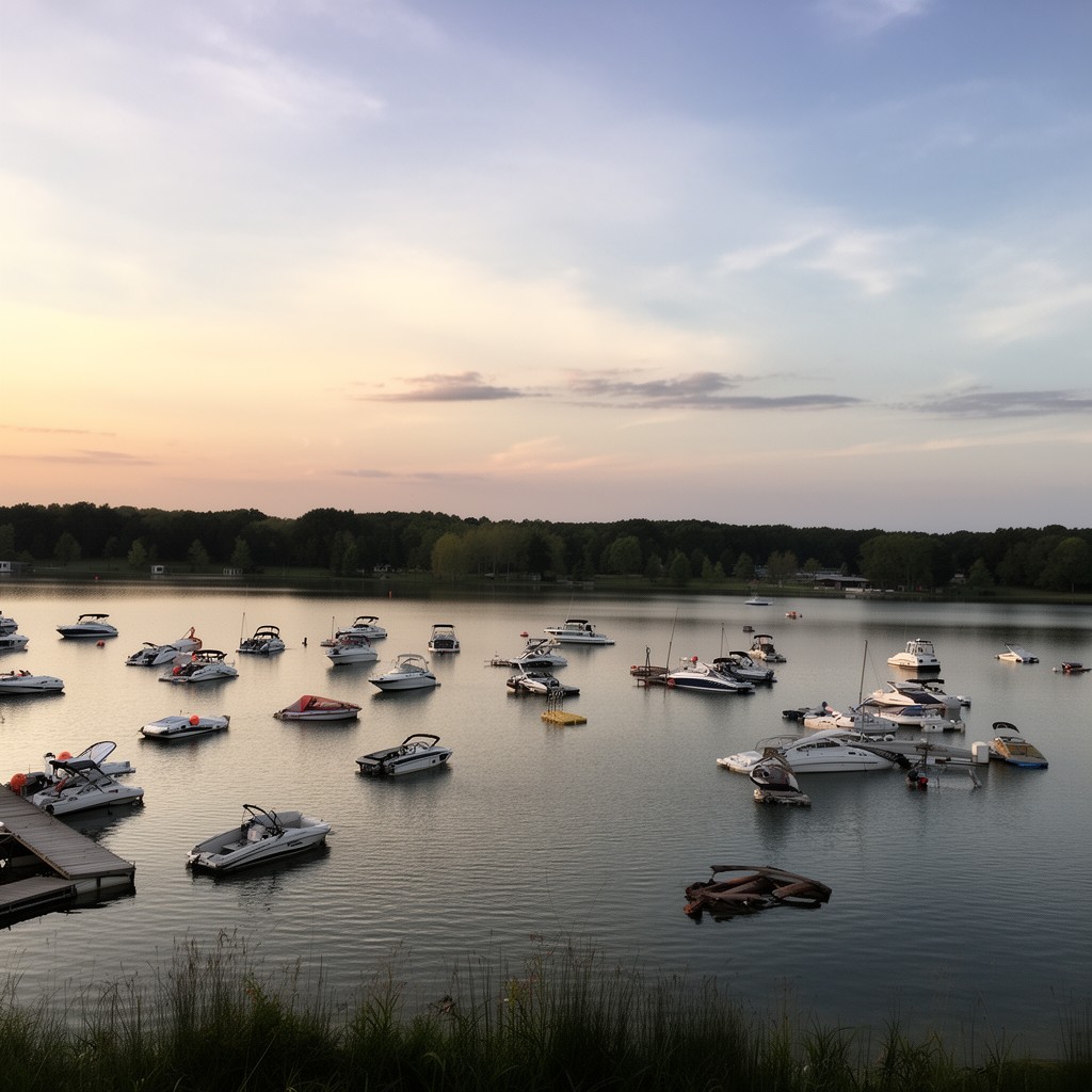 AI-generated illustration of Lake Macatawa