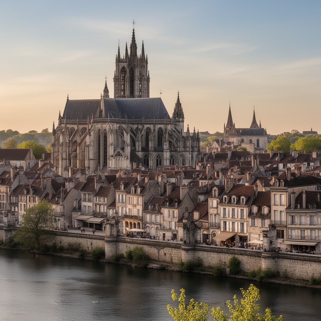 AI-generated illustration of Auxerre, France