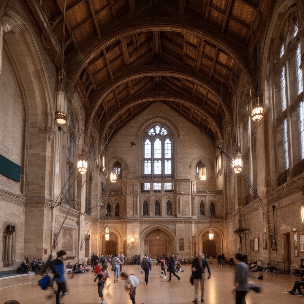 AI-generated illustration of Payne Whitney Gymnasium
