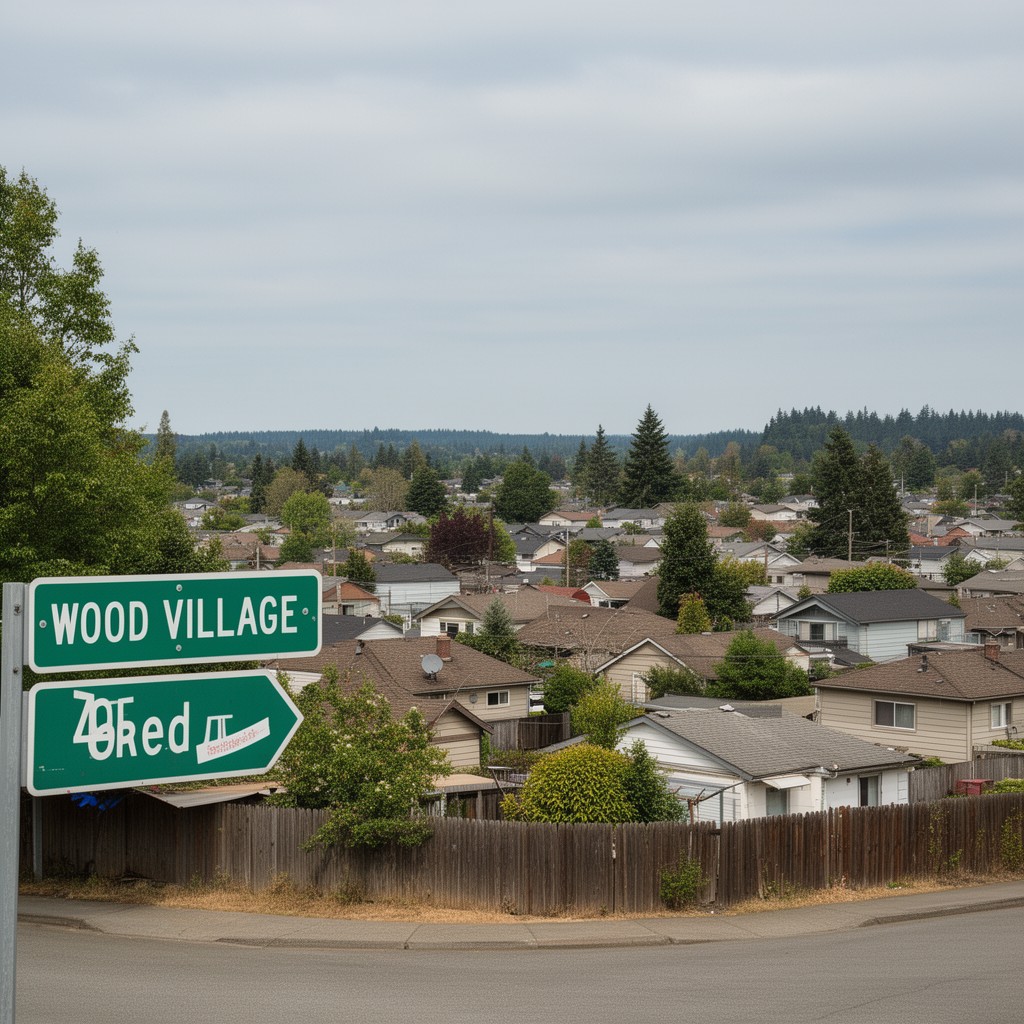 AI-generated illustration of Wood Village, Oregon