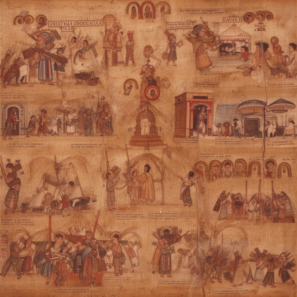 AI-generated illustration of Christianization of central Mexico