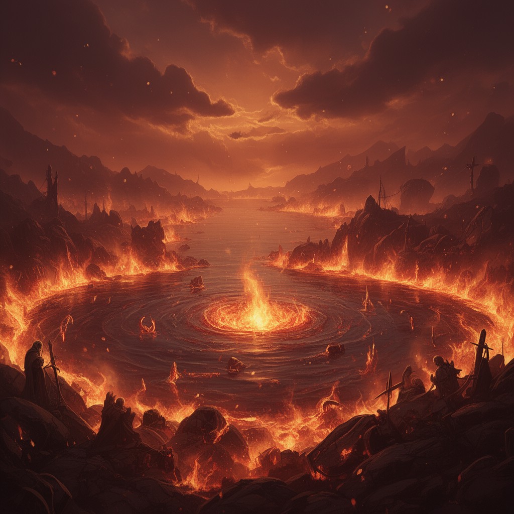 AI-generated illustration of the lake of fire