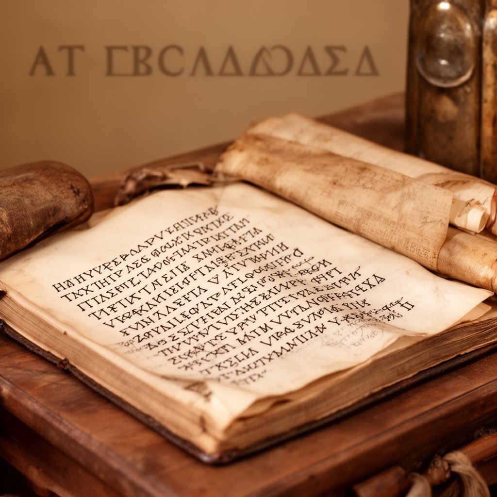 AI-generated illustration of Greek Writings