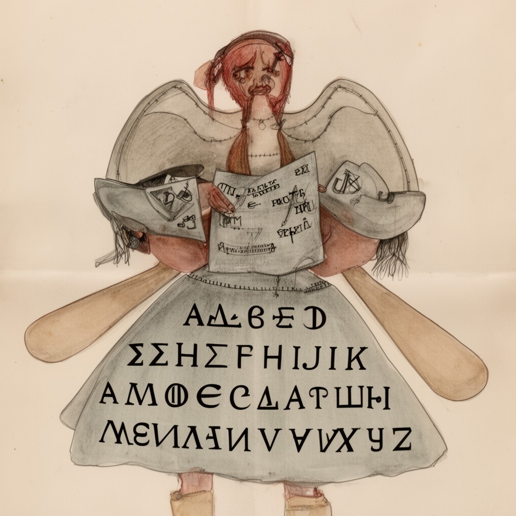 AI-generated illustration of Greek alphabet