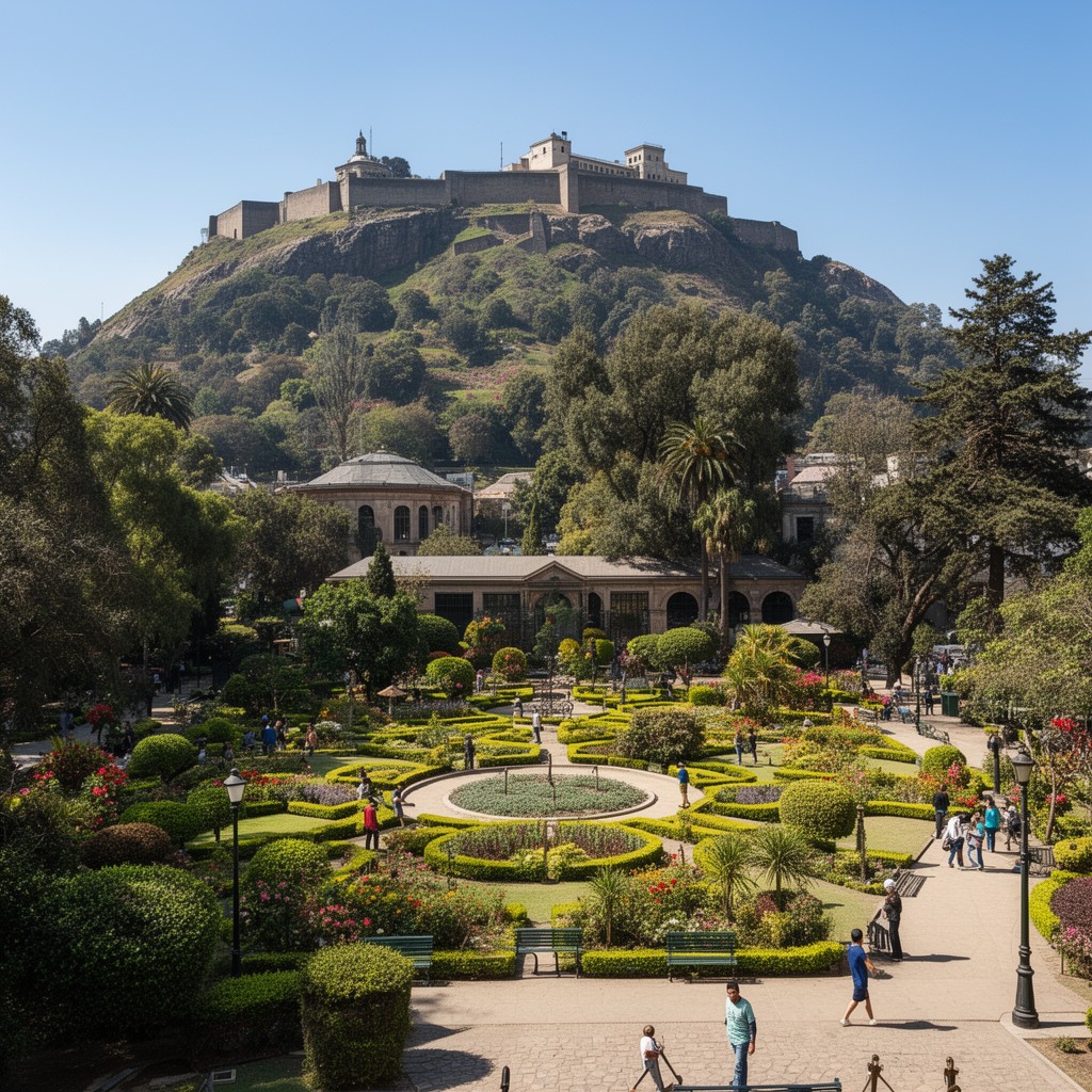 AI-generated illustration of Cerro Santa Lucía