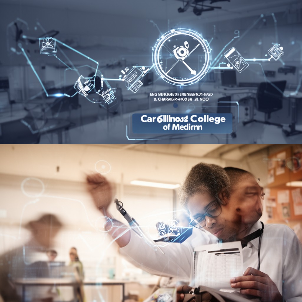 AI-generated illustration of Carle Illinois College of Medicine