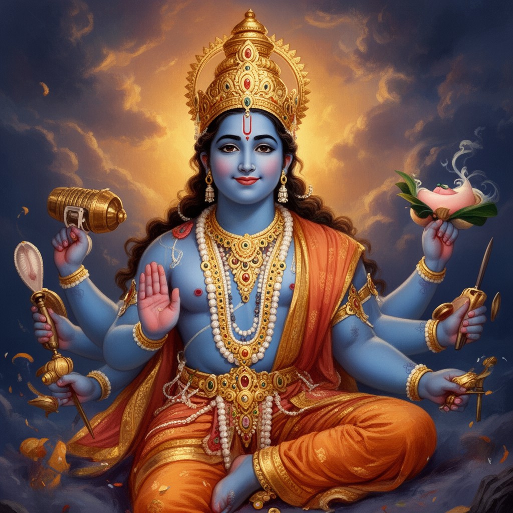 AI-generated illustration of Vishnu