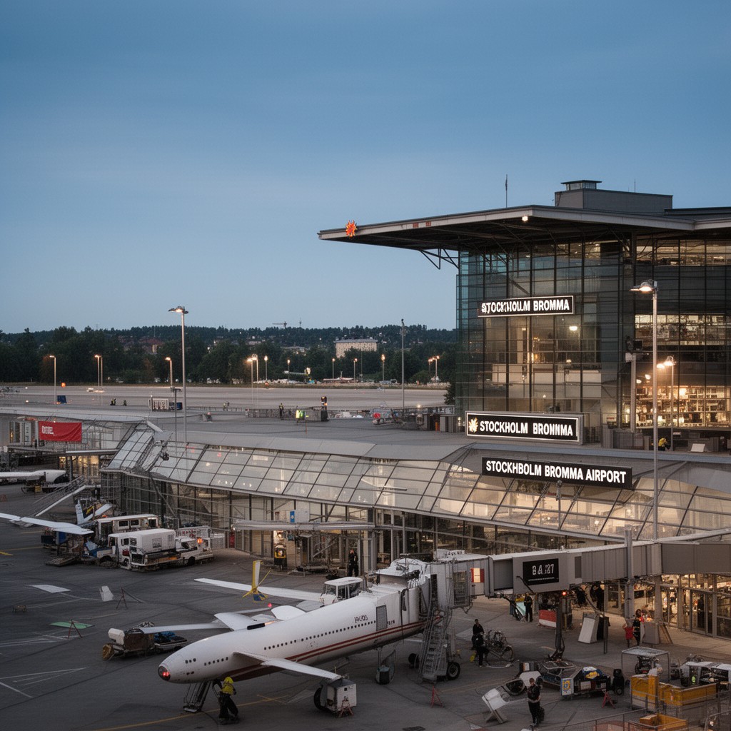 AI-generated illustration of Stockholm Bromma Airport