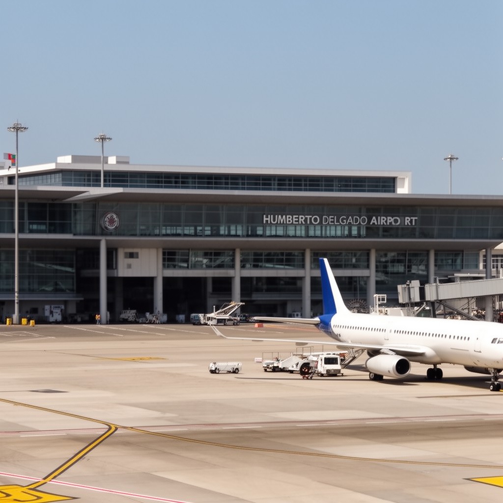 AI-generated illustration of Humberto Delgado Airport