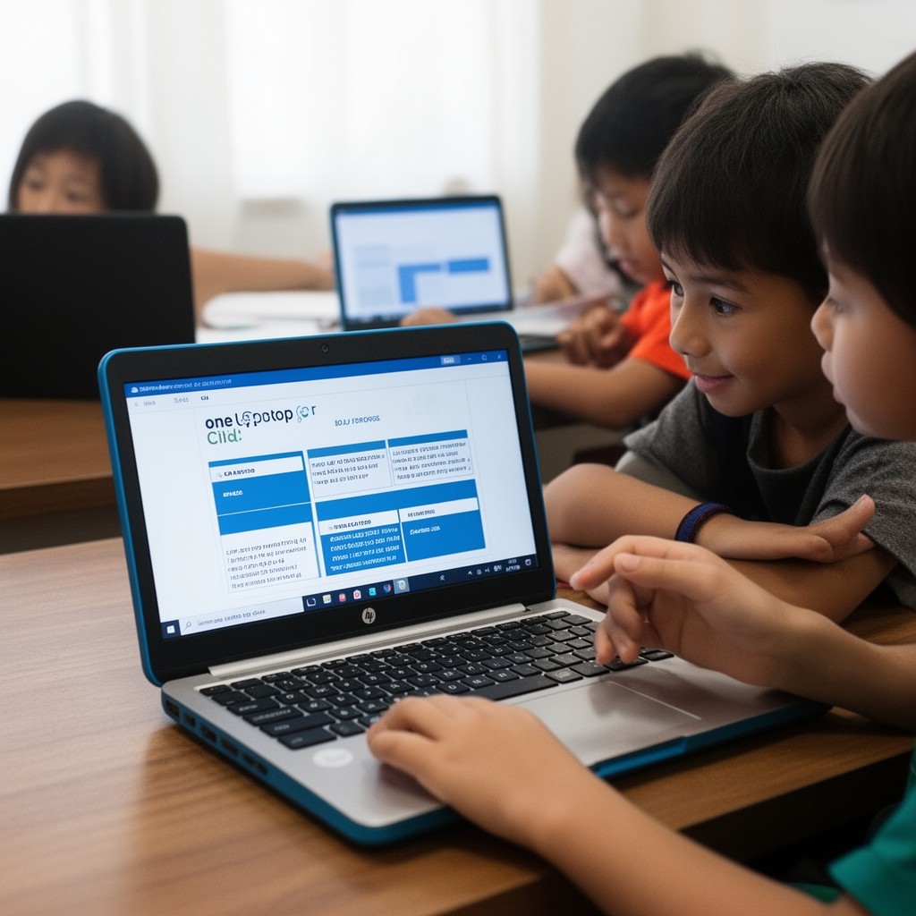 AI-generated illustration of One Laptop per Child