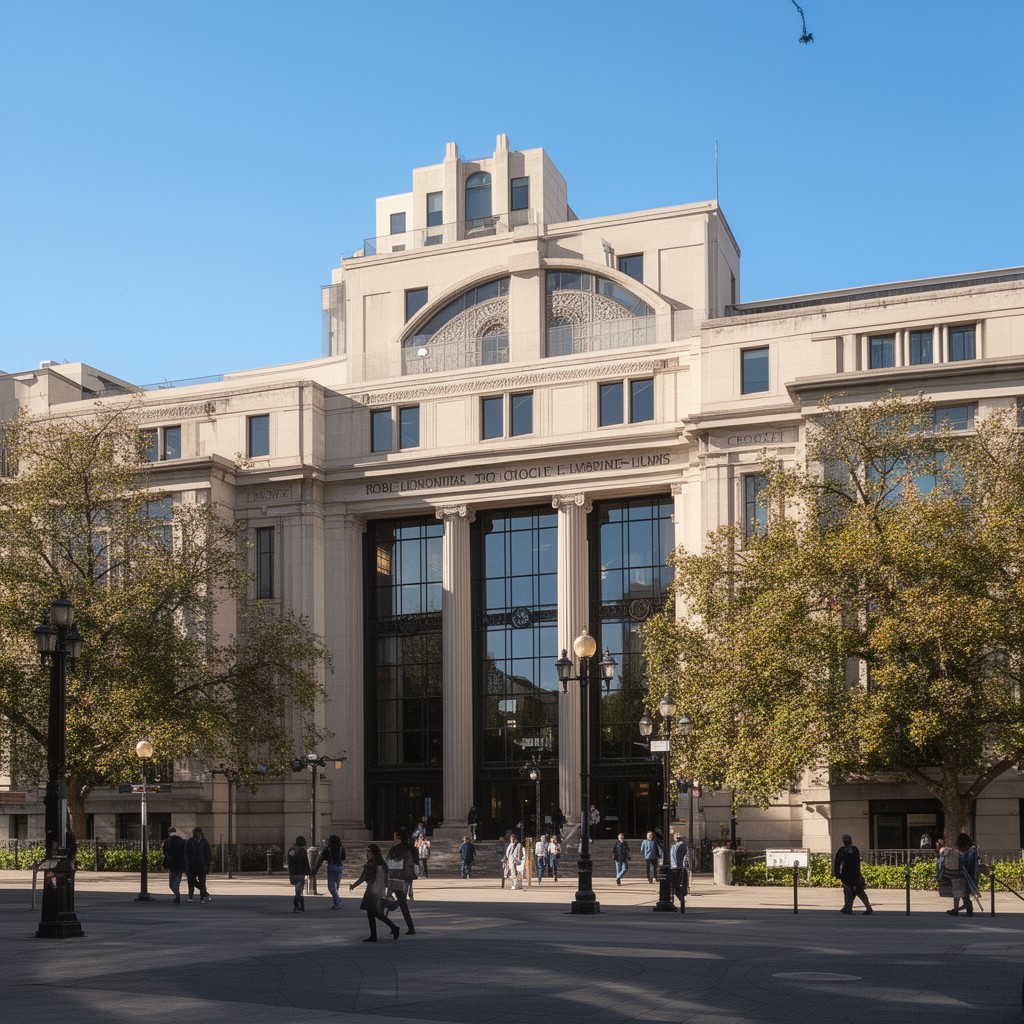 AI-generated illustration of Boalt Hall School of Law