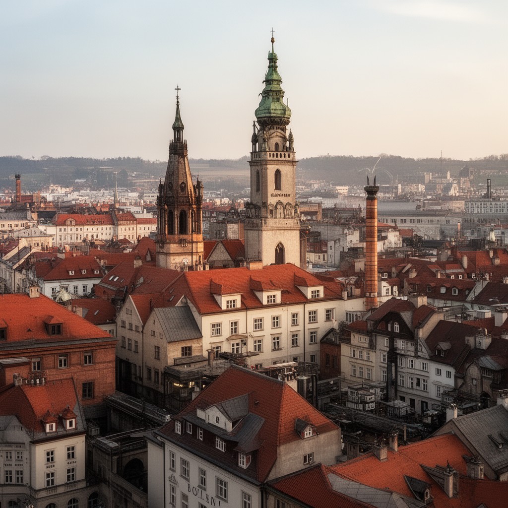 AI-generated illustration of Plzeň