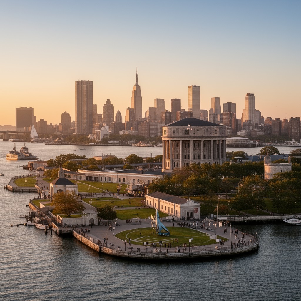 AI-generated illustration of Governors Island