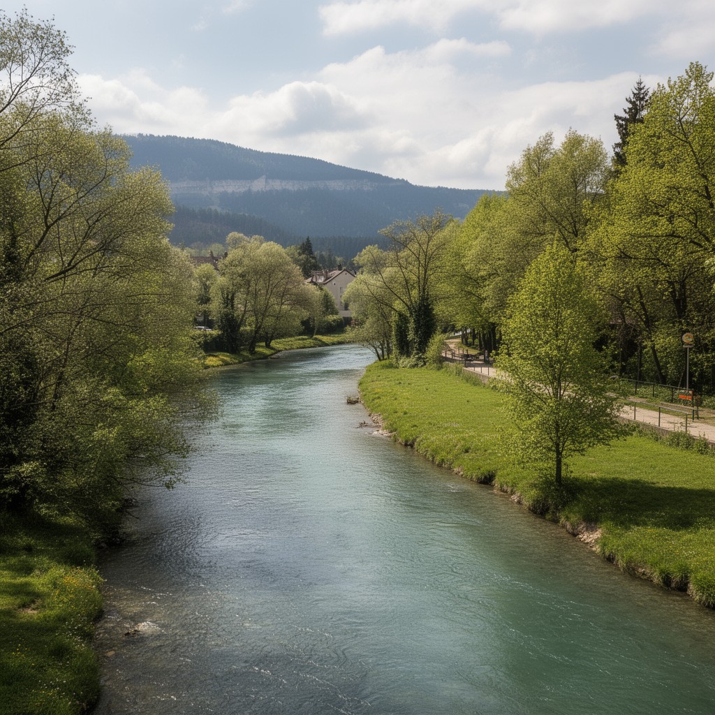 AI-generated illustration of Ain River